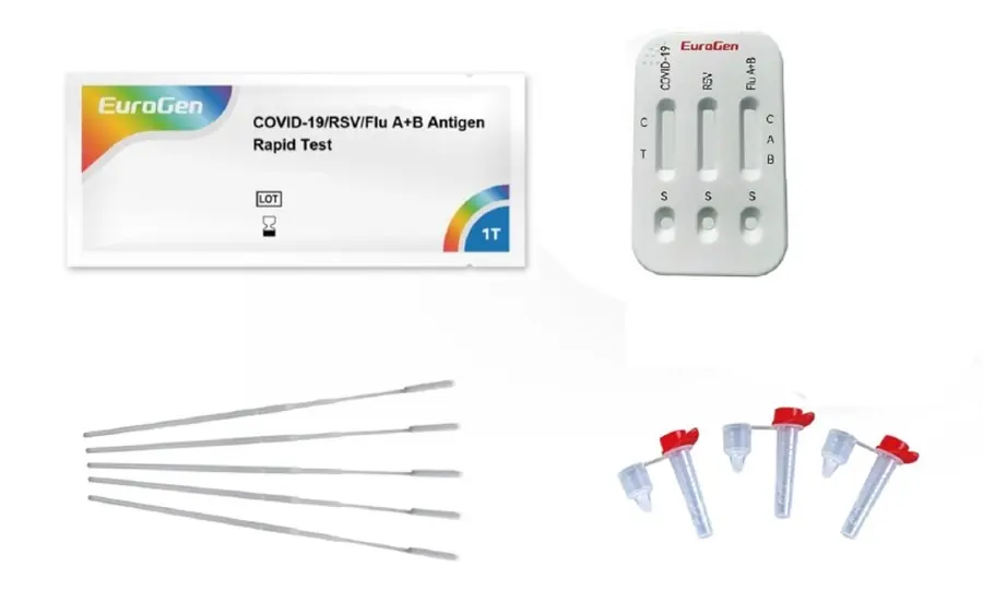 EuroGen COVID-19/RSV/Flu A+B Antigen Rapid Test